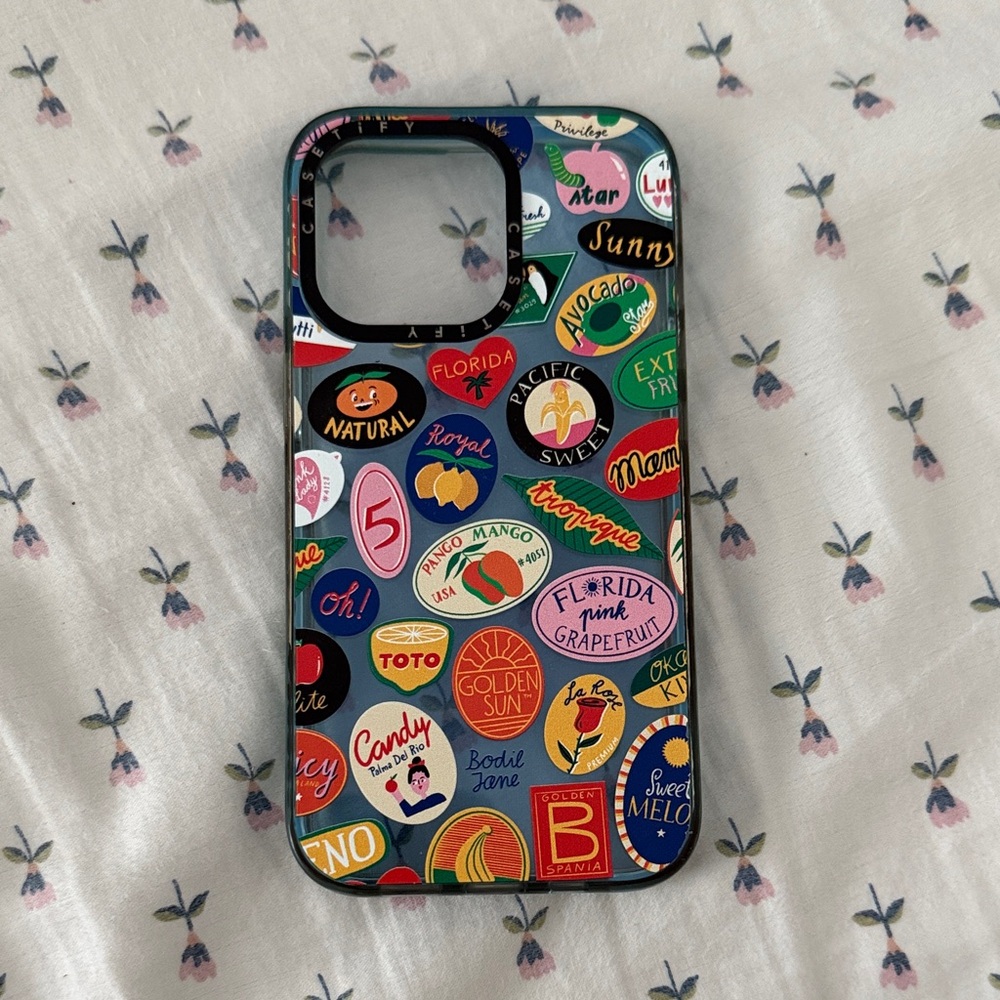 Casetify iPhone 13 case — fruit stickers